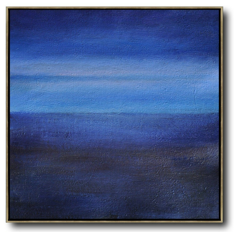 Abstract Painting Extra Large Canvas Art,Oversized Abstract Landscape Painting,Canvas Wall Art,Dark Blue,Sky Blue,Black.etc